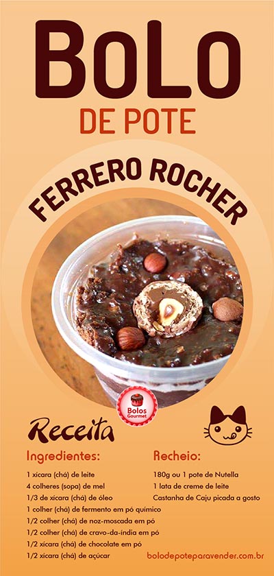 Receita de Bolo de Pote Ferrero Rocher para Vender